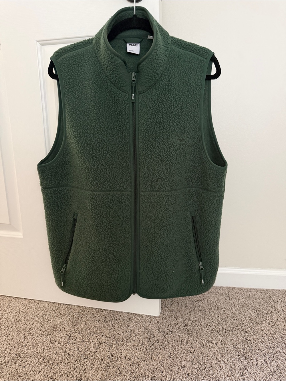 Aritzia Olive Green Sherpa Fleece Vest